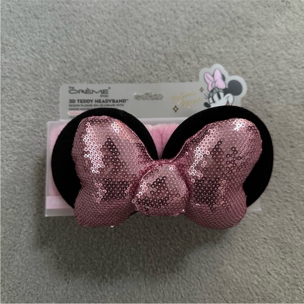 Minnie Mouse Sequin Pink Bow Ear Headband